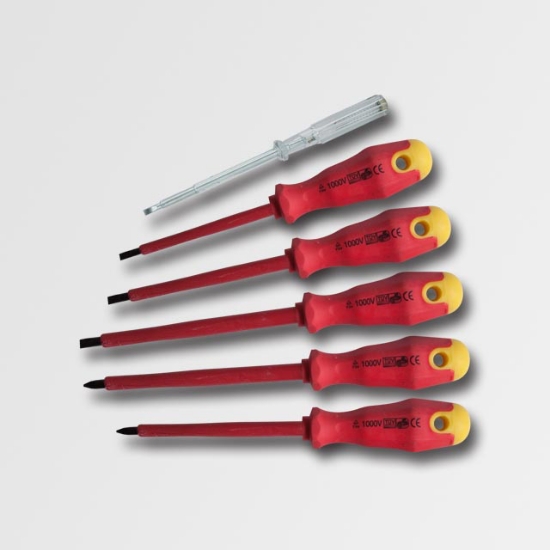 Obrázok z Sada elektrikářských šroubováků 1000V 5 dílů+zkoušečka napětí 1000V EN60900:2004